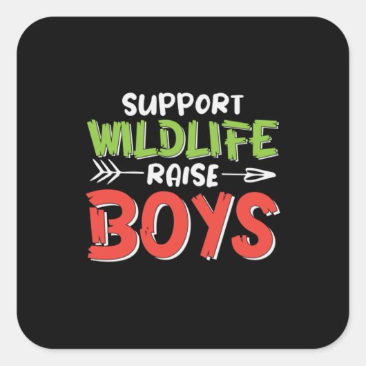 Sticker Carré Mère Art Support Wildlife Raise Boys (Devant)