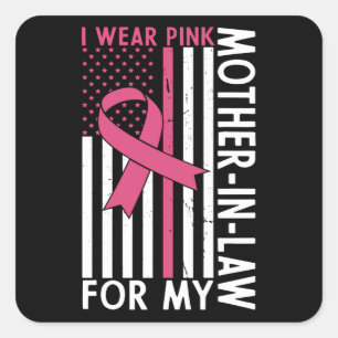 Sticker Carré Mère belle-famille guerrière contre le cancer du s