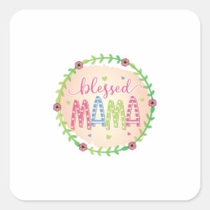 Sticker Carré Mère Cadeau Béni Mère