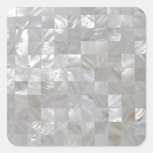 Sticker Carré Mère D'Argent Blanc De Pearl Imprimé Carrelé (Devant)