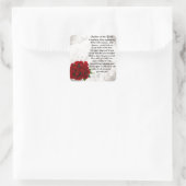 Sticker Carré Mère de la mariée Poème - Roses rouges (Sac)