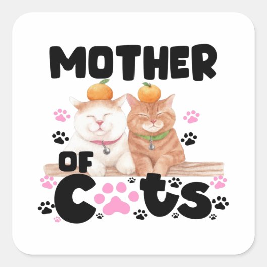 Sticker Carré Mère Des Chats (Devant)