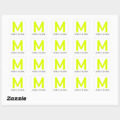 Sticker Carré Mère Du Mariage Groom Fluorescent Jaune (Feuille)