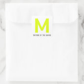 Sticker Carré Mère Du Mariage Groom Fluorescent Jaune (Sac)