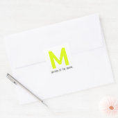 Sticker Carré Mère Du Mariage Groom Fluorescent Jaune (Enveloppe)