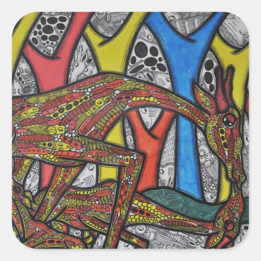 Sticker Carré Mère Giraffe (Devant)