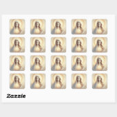 Sticker Carré Mère Marie Dans Les Tons Blanc Doux (Feuille)