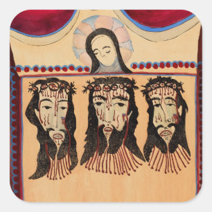 Sticker Carré Mère Marie Jésus Christ Thorn Art de la Couronne P