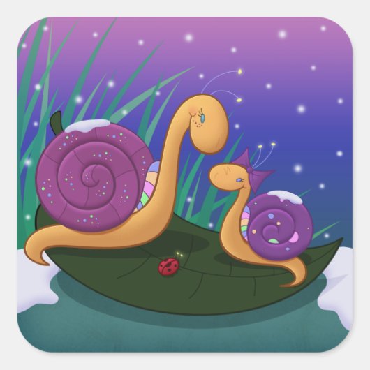 Sticker Carré Mère Snail et Tilly (Devant)