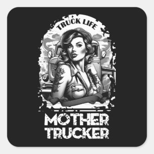 Sticker Carré Mère Trucker