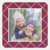 Sticker Carré Merlot Vin Rouge Plaid Fragment Vacances Photo (Devant)