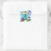 Sticker Carré Mermaid 2e Anniversaire Tshirts et cadeaux (Sac)