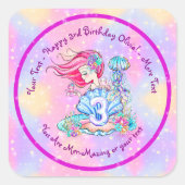 Sticker Carré Mermaid 3e anniversaire Modifier Modifier Modifier (Devant)