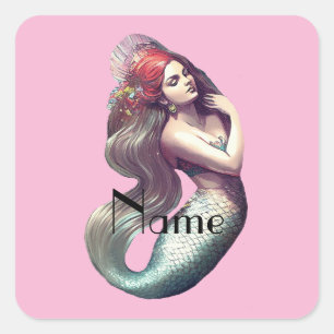 Sticker Carré Mermaid Beauté de Redhead Thunder_Cove