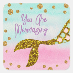 Sticker Carré Mermaid Magic