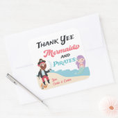 Sticker Carré Mermaid & Pirate Joint Anniversaire Merci (Enveloppe)