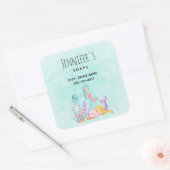 Sticker Carré Mermaids et méduses sous le commerce maritime (Enveloppe)