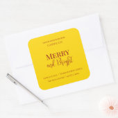 Sticker Carré Merry & Bright Holiday | Editable Christmas Candle (Enveloppe)