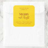 Sticker Carré Merry & Bright Holiday | Editable Christmas Candle (Sac)