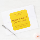 Sticker Carré Merry & Bright Holiday | Editable Christmas Candle (Enveloppe)