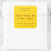 Sticker Carré Merry & Bright Holiday | Editable Christmas Candle (Sac)
