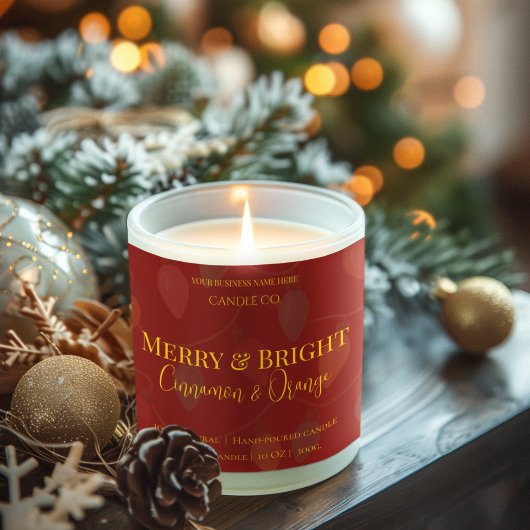 Sticker Carré Merry & Bright Holiday | Editable Christmas Candle