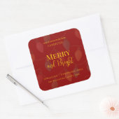 Sticker Carré Merry & Bright Holiday | Editable Christmas Candle (Enveloppe)