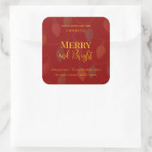Sticker Carré Merry & Bright Holiday | Editable Christmas Candle (Sac)
