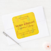 Sticker Carré Merry & Bright Holiday | Editable Christmas Candle (Enveloppe)