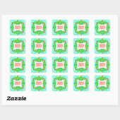Sticker Carré Merry & Bright Wreath (Feuille)