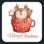 Sticker Carré MERRY CHRISTMAS<br><div class="desc">Découvrez l'esprit des fêtes avec notre Sticker Carré de Noël ! Ce charmant autocollant présente l'essence de Noël avec des symboles de saison classiques et des couleurs vives. Parfait pour décorer des cadeaux, des cartes, des enveloppes ou des objets personnels, cet autocollant carré ajoute une touche festive à vos créations...</div>