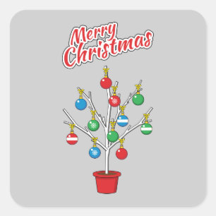 Sticker Carré Merry Christmas