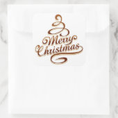 Sticker Carré Merry Christmas - Christmas Tree (Sac)