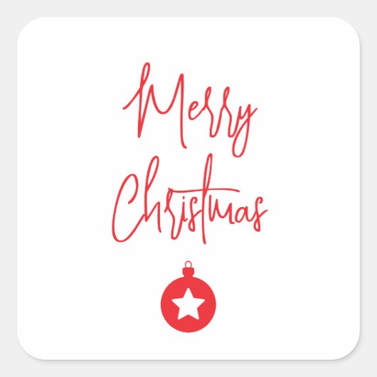 Sticker Carré Merry Christmas Family New Year Message (Devant)