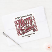 Sticker Carré Merry Christmas Festive Design (Enveloppe)