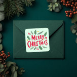 Sticker Carré MERRY CHRISTMAS Fêtes Gâchées main mignonne Whimsi<br><div class="desc">Découvrez ce sticker génial ! Ajoutez votre propre texte. J'adore les autocollants ! Et toi ? Regardez ma boutique pour les papillons,  les oiseaux,  les caravanes,  le camping,  les randonnées,  les fleurs et bien plus !</div>