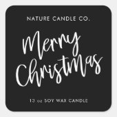 Sticker Carré Merry Christmas Minimalist Soy Candle | Moderne (Devant)