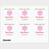 Sticker Carré Merry Christmas | Snowflake Modern Candle Labels (Feuille)