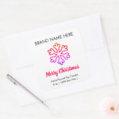 Sticker Carré Merry Christmas | Snowflake Modern Candle Labels (Enveloppe)