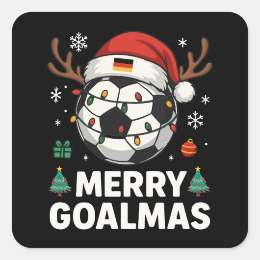 Sticker Carré Merry Goalmas - Funny Soccer Christmas (Devant)