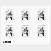 Sticker Carré Merry & Married - Personalized Newlywed Christmas (Feuille)