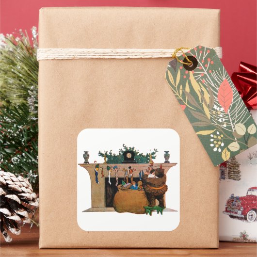 Sticker Carré Merry Old Christmas Elf, Jessie Willcox Smith (vacances)