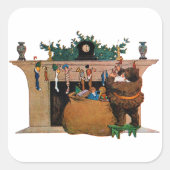 Sticker Carré Merry Old Christmas Elf, Jessie Willcox Smith (Devant)