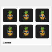 Sticker Carré Merry Xmas Pineapple Christmas Tree Lights (Feuille)