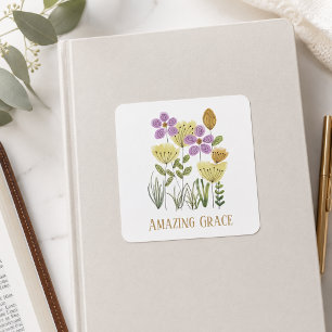 Sticker Carré Merveilleuses Fleurs Sauvages Amazing Grace