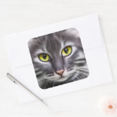 Sticker Carré Merveilleux portrait de chat (Enveloppe)