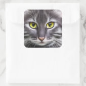 Sticker Carré Merveilleux portrait de chat (Sac)