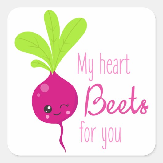 Sticker Carré Mes betteraves de coeur pour vous (Devant)