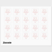 Sticker Carré Mes couleurs sont blush et timide, mariage, rose (Feuille)