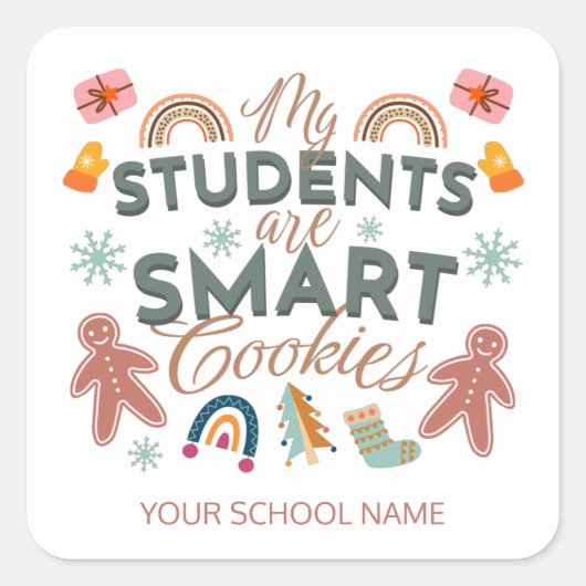 Sticker Carré Mes Étudiants Sont Des Cookies Intelligents Profes (Devant)